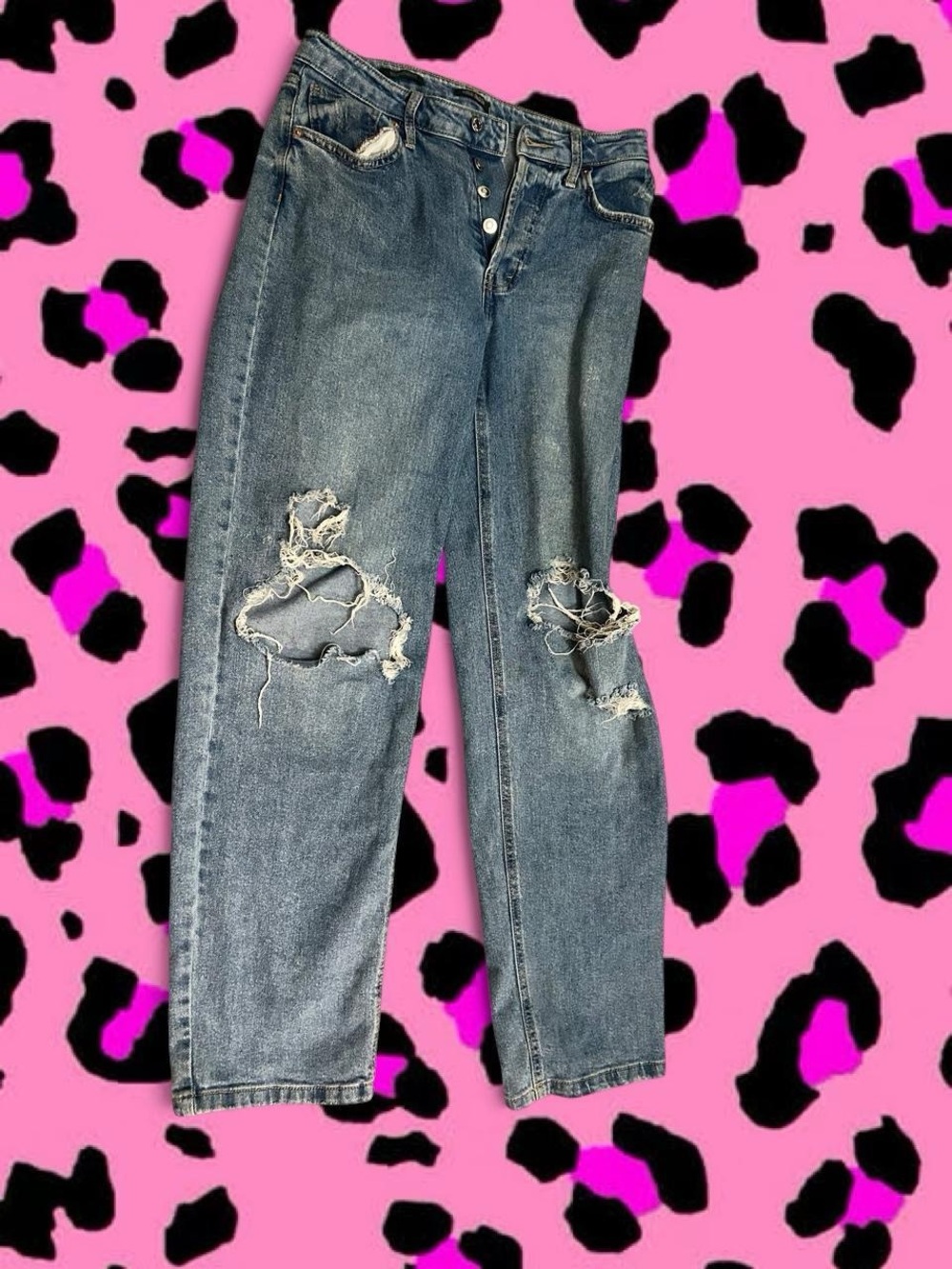 wild fable Distressed High-Rise Blue Denim Jeans